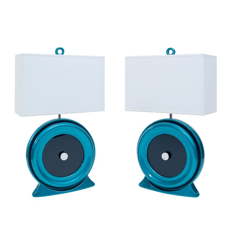 Custom lamp with aluminum knob and automotive finish