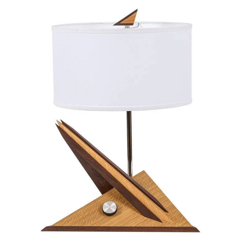 Custom made lamp with rift sawn white oak and aluminum knob