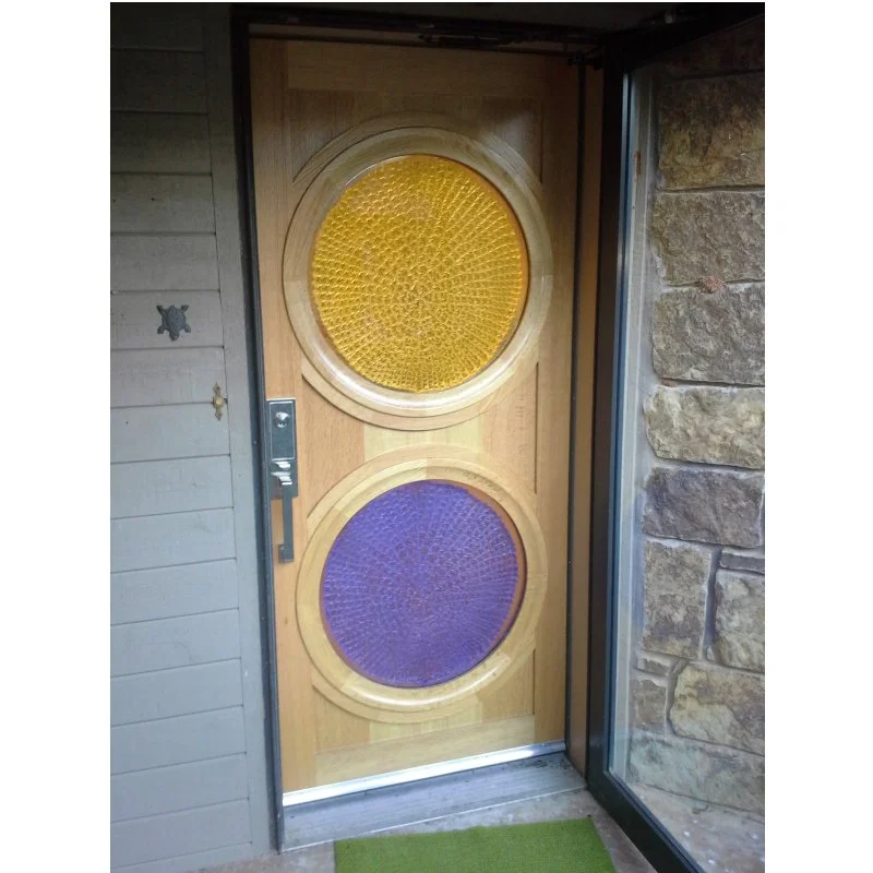 Front door with custom art glass inserts