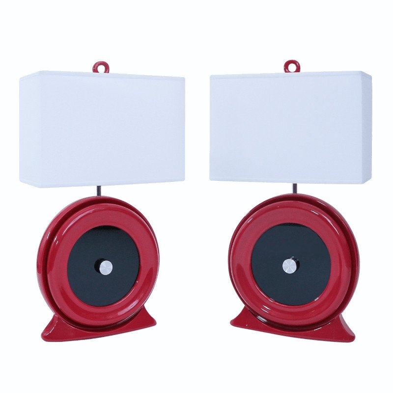 Custom Black Hole lamp pair with red automotive paint