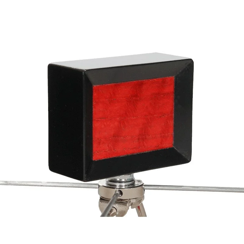 A custom wood lamp finial with red dye and black paint.
