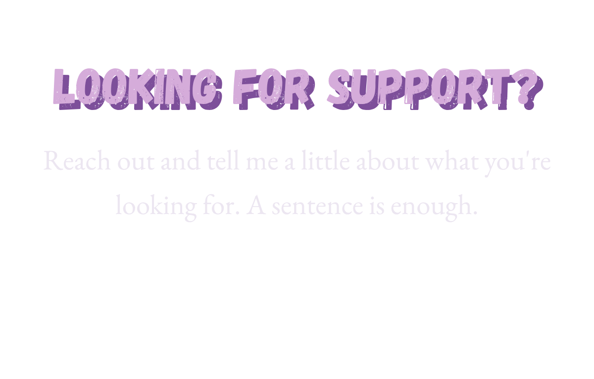 Black support graphic with purple “Looking for support?” headline, invitation to reach out, and email address info@atabeyobsidiana.com