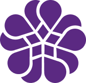 Purple stylized flower with eight petals.