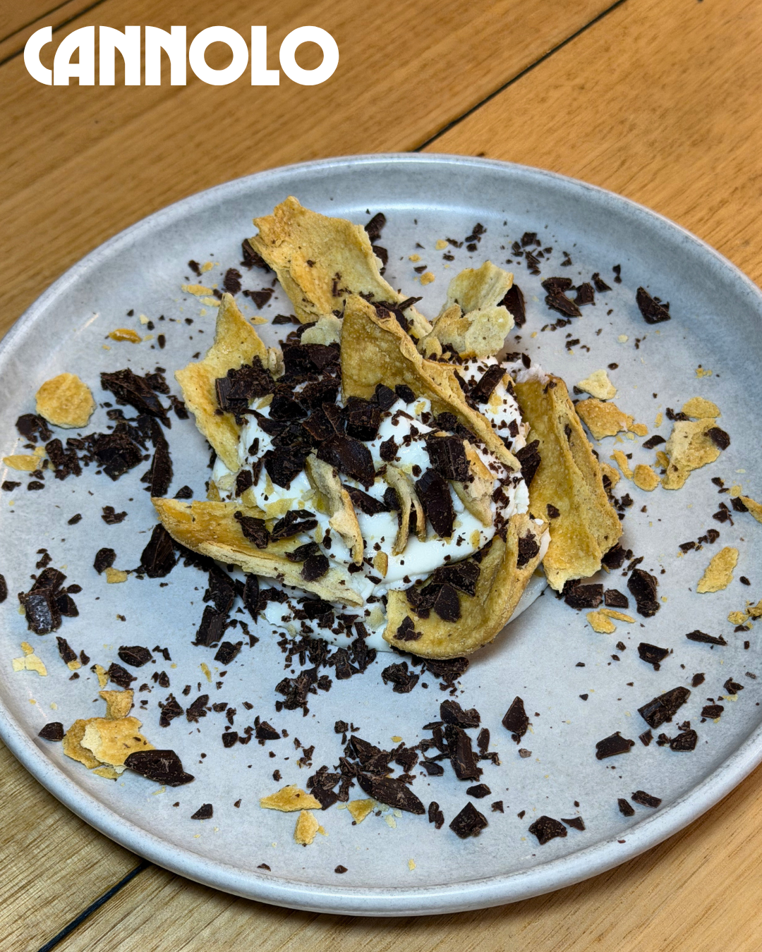 Cannolo, sheep ricotta and dark chocolate