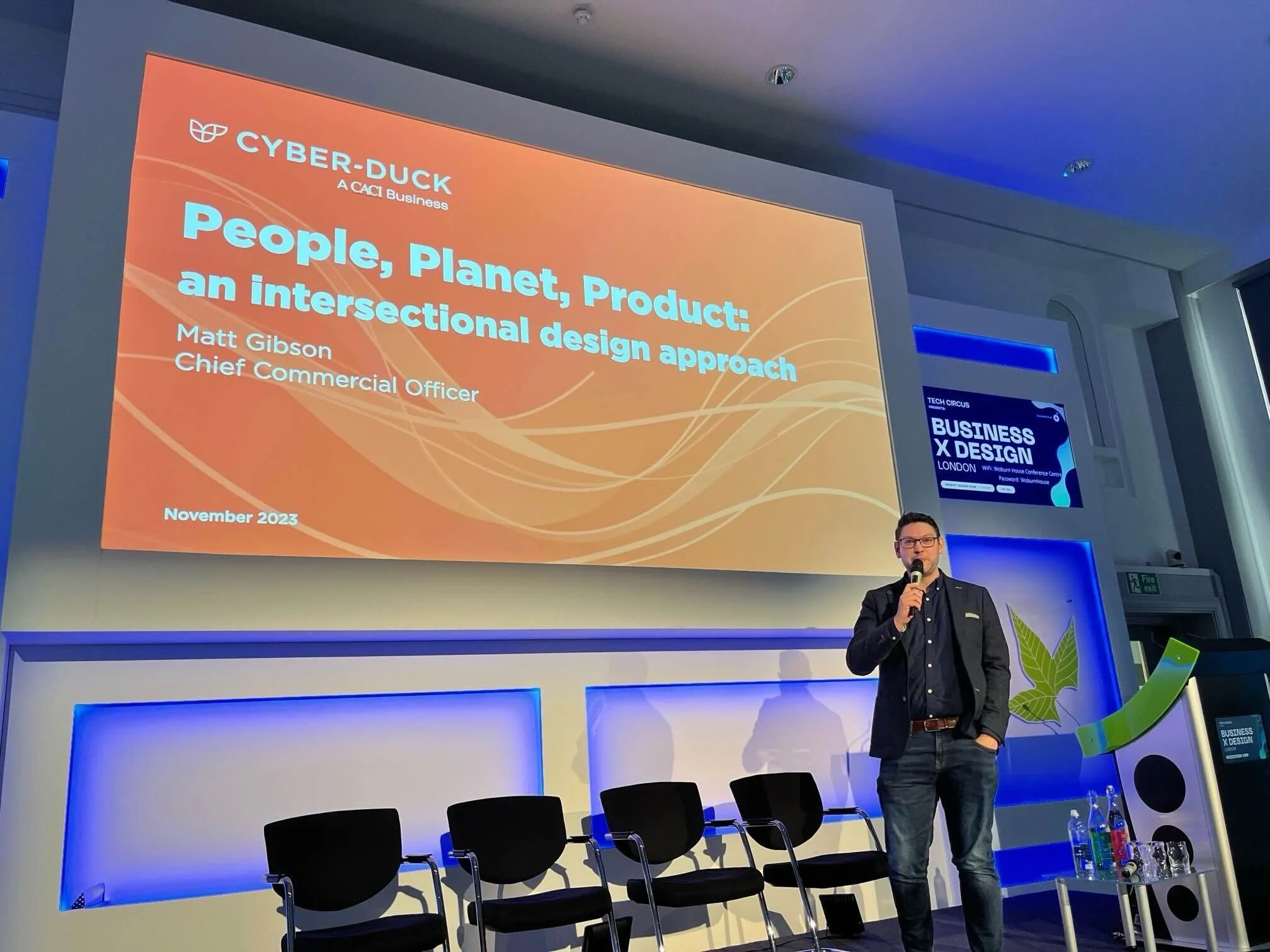 Matt Gibson speaking at Business X Design