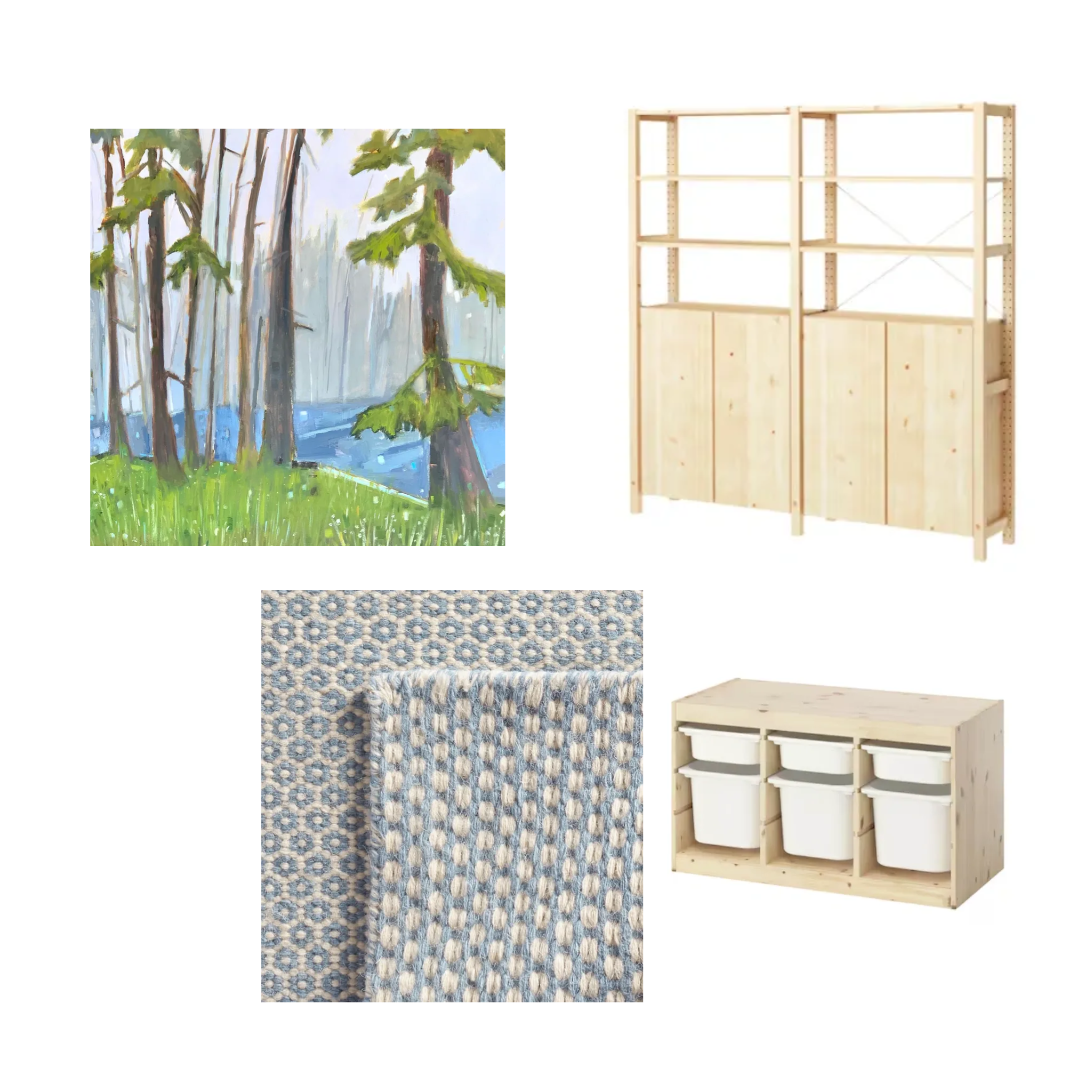 They already had ikea trofast storage bins, so we created a mood board around those.  