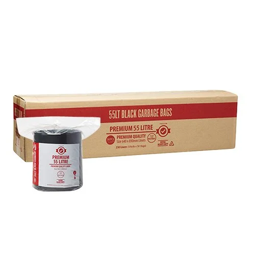 BIN LINERS 55LT EHD ROLLS