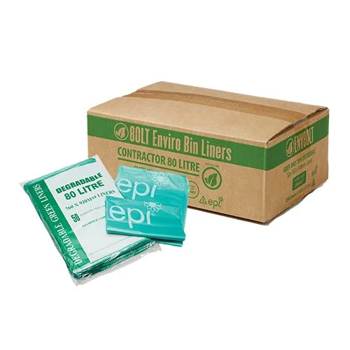 BIN LINERS 80LT GRN BIO (250)