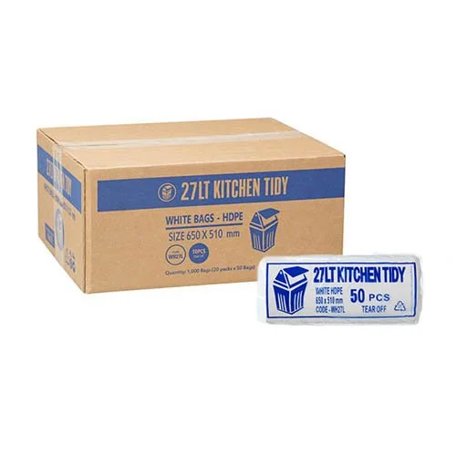 BIN LINERS 27LT WHITE (1000)
