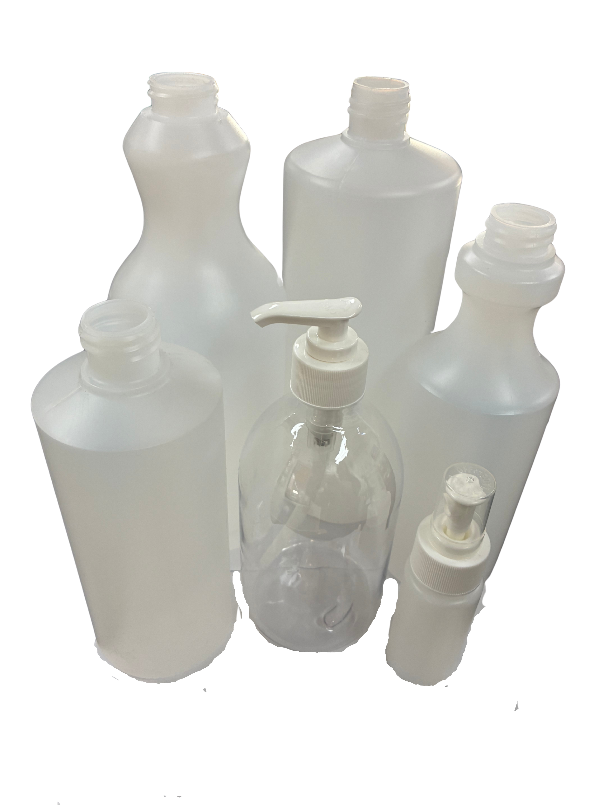 Empty bottles various sizes