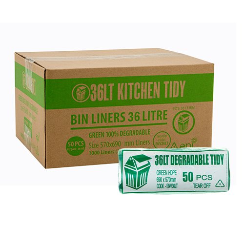 BIN LINERS 36LT GRN BIO (1000)