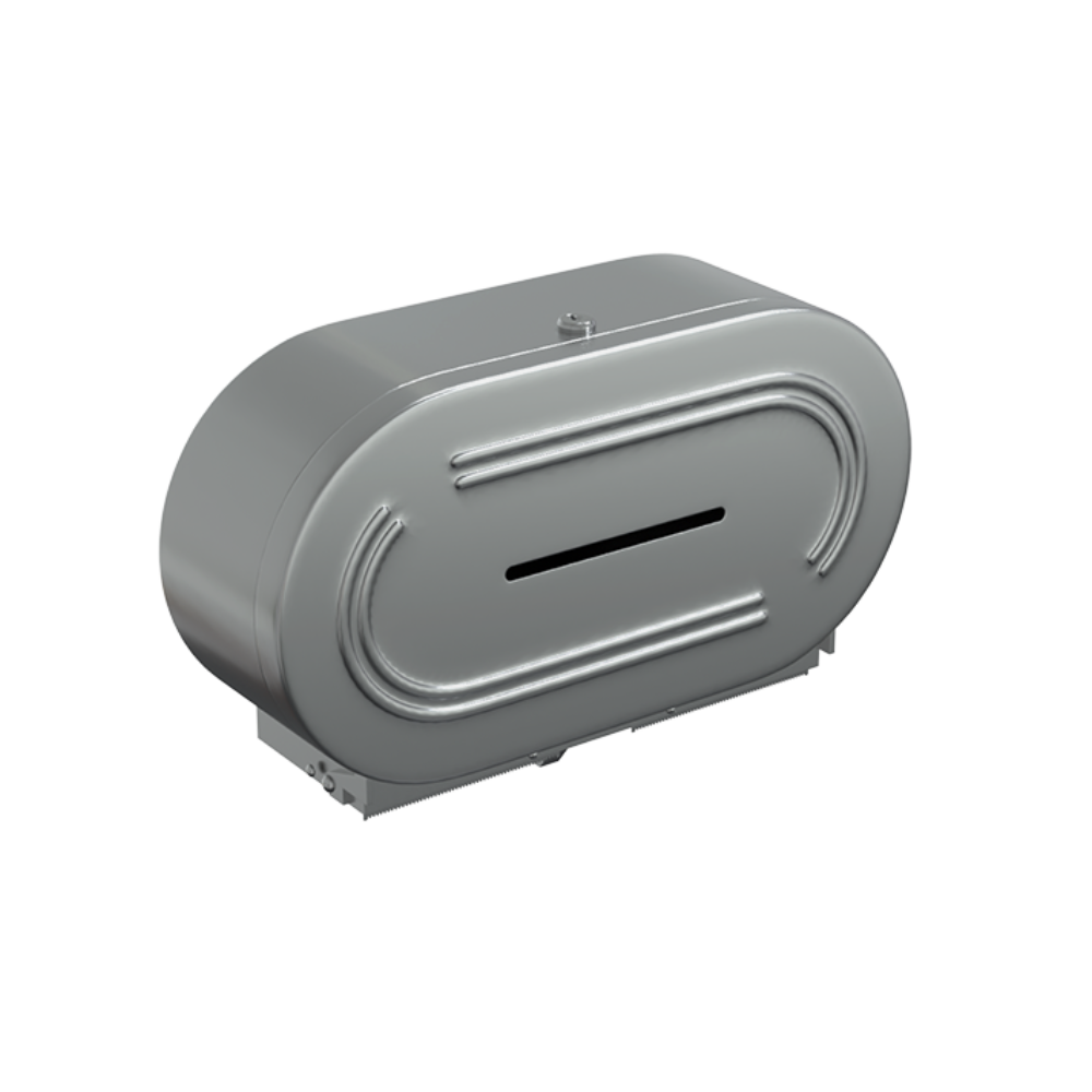 Metlam Double Stainless Steel Jumbo Toilet Roll Dispenser