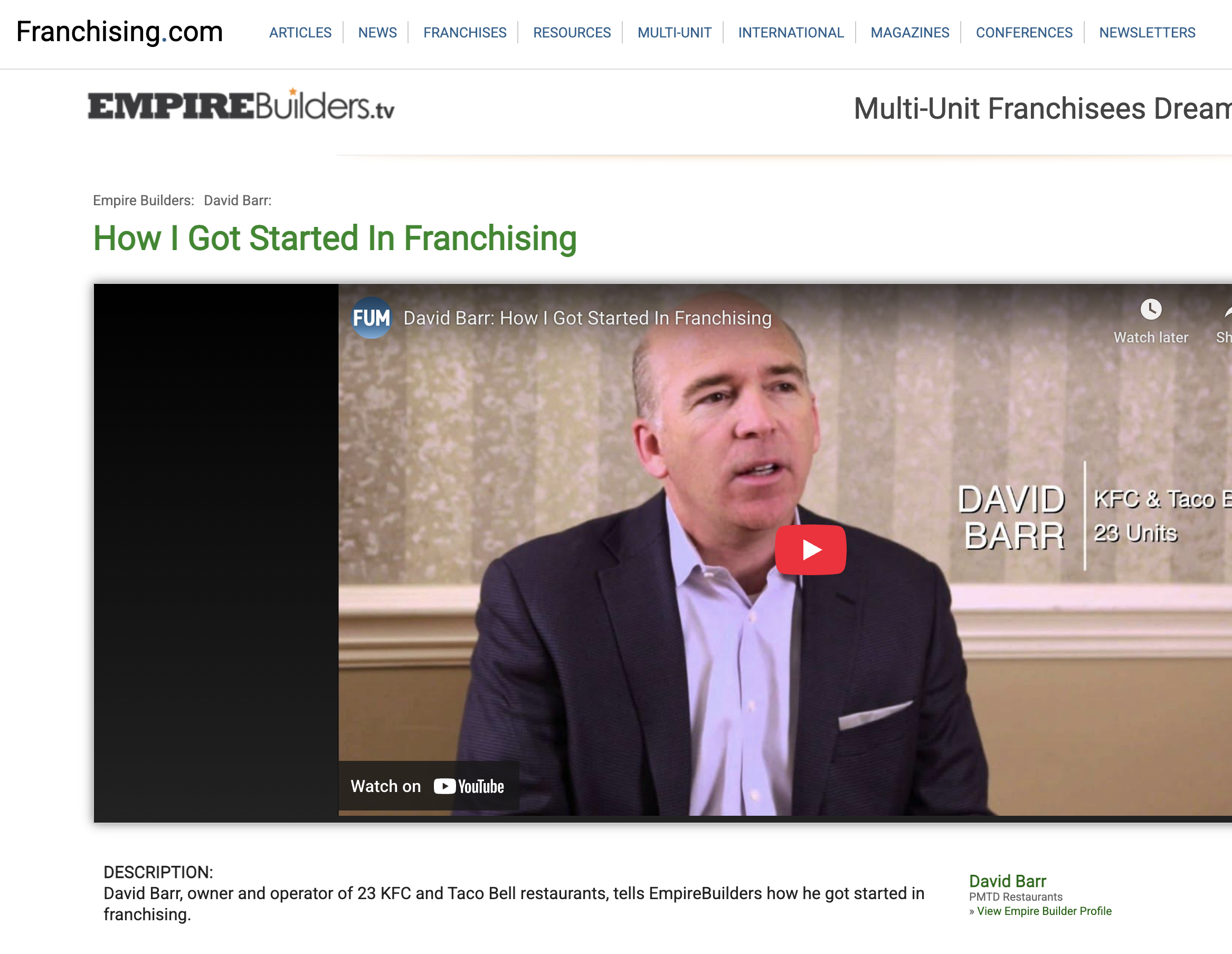 How I Got Started In Franchising