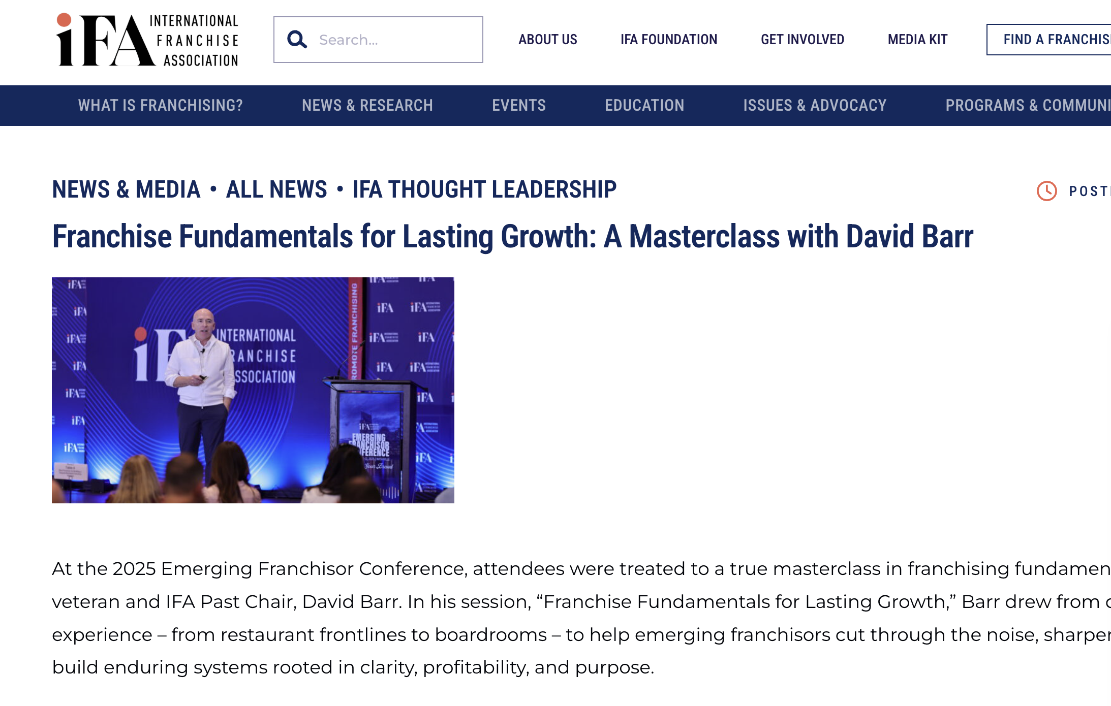Franchise Fundamentals for Lasting Growth: A Masterclass with David Barr