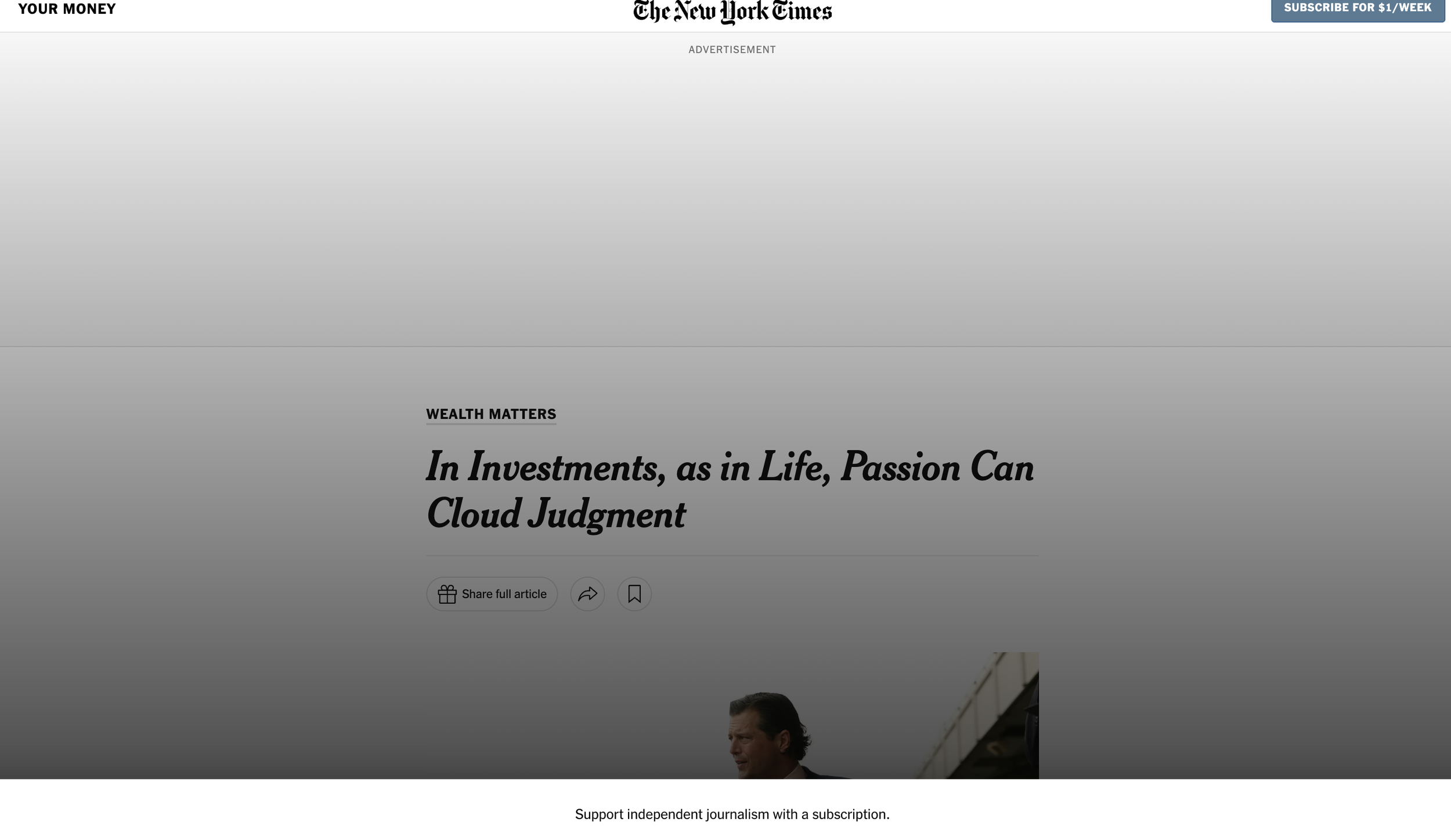 In Investments, as in Life, Passion Can Cloud Judgment