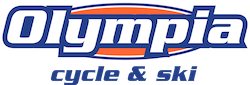 Olympia supermarket logo with blue and red text