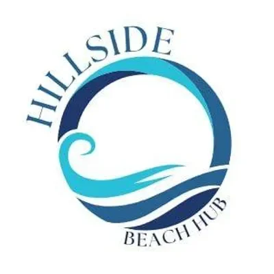 Logo for Hillside Beach Hub featuring a stylized wave and the text 'Hillside Beach Hub'