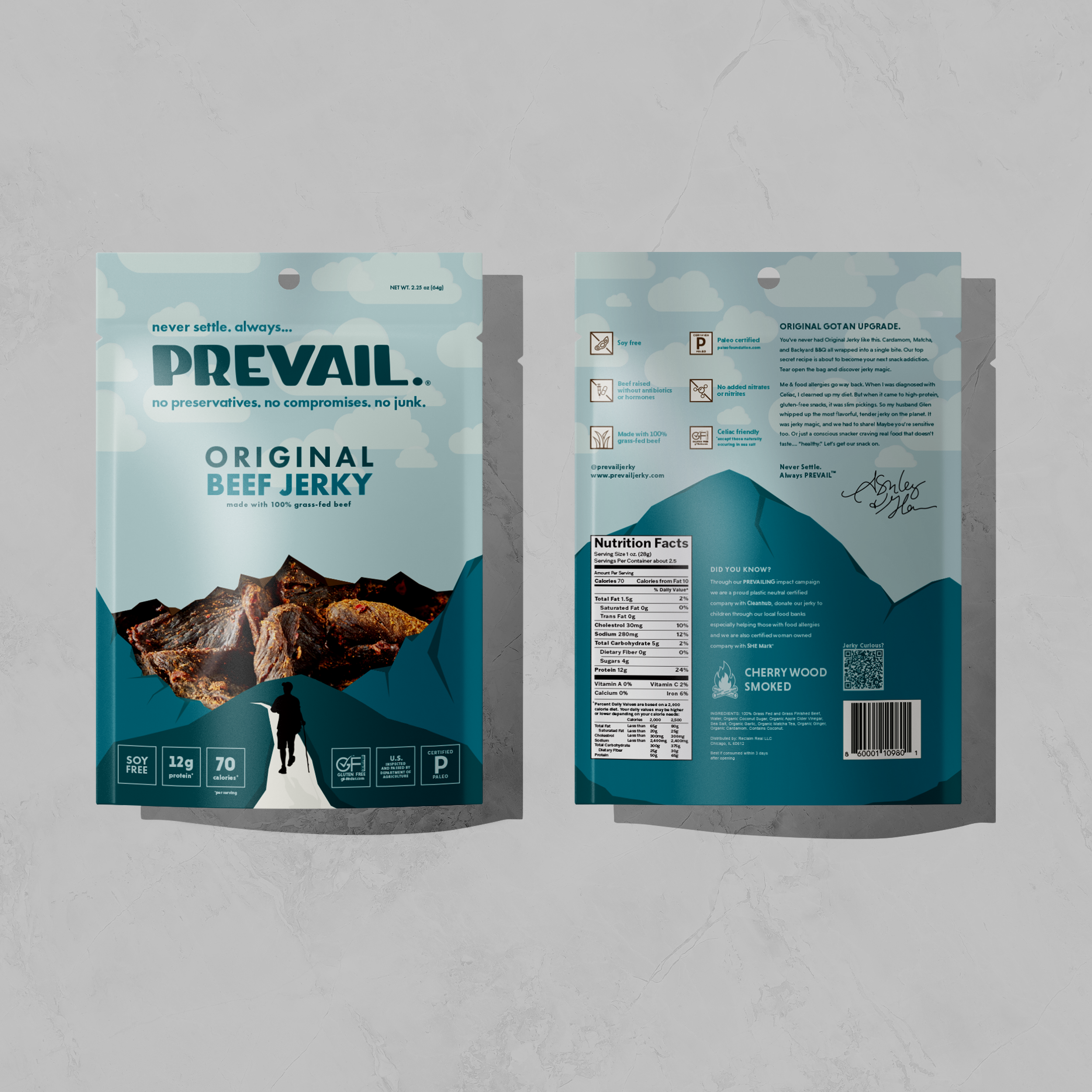 Brand Identity & Packaging Redesign: Prevail Jerky