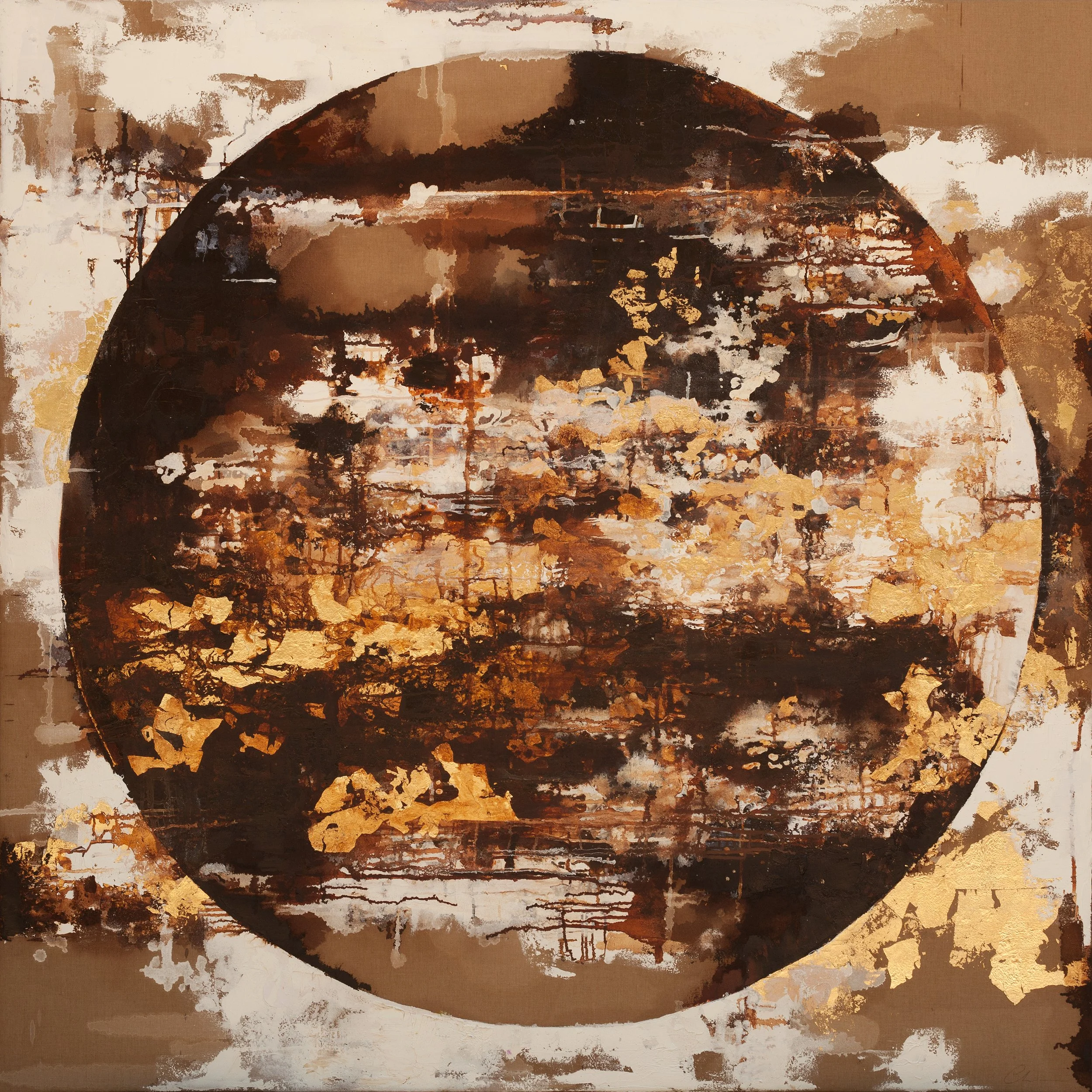 'Hunters Moon' Italian canvas, oil, gold Leaf 130cm x 130cm.jpg