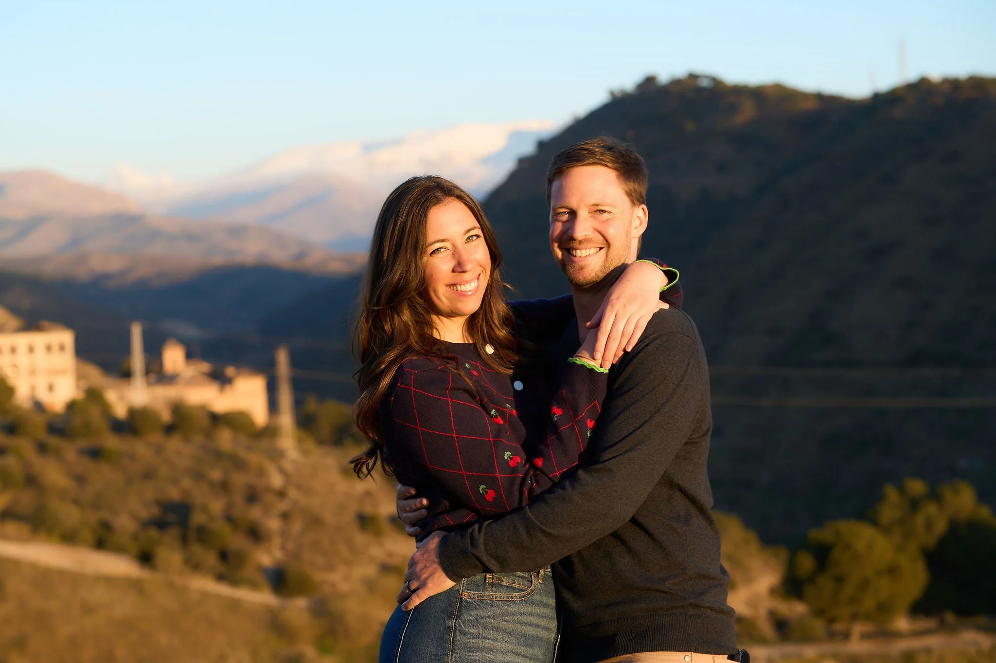 Enlightened couple hugging