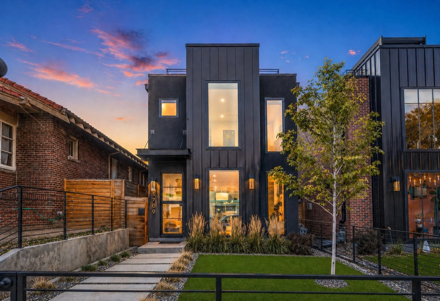 Modern luxury home at 3709 Tejon Street in Denver, Colorado.