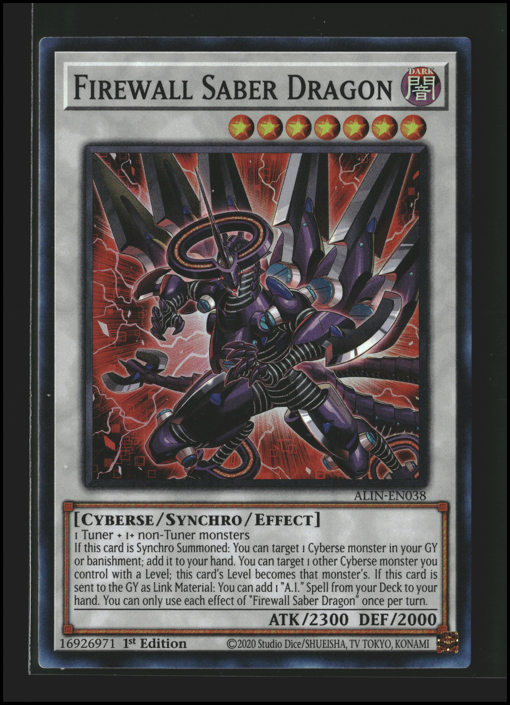 Firewall Saber Dragon #ALIN-EN038 | Alliance Insight | Yu-Gi-Oh!