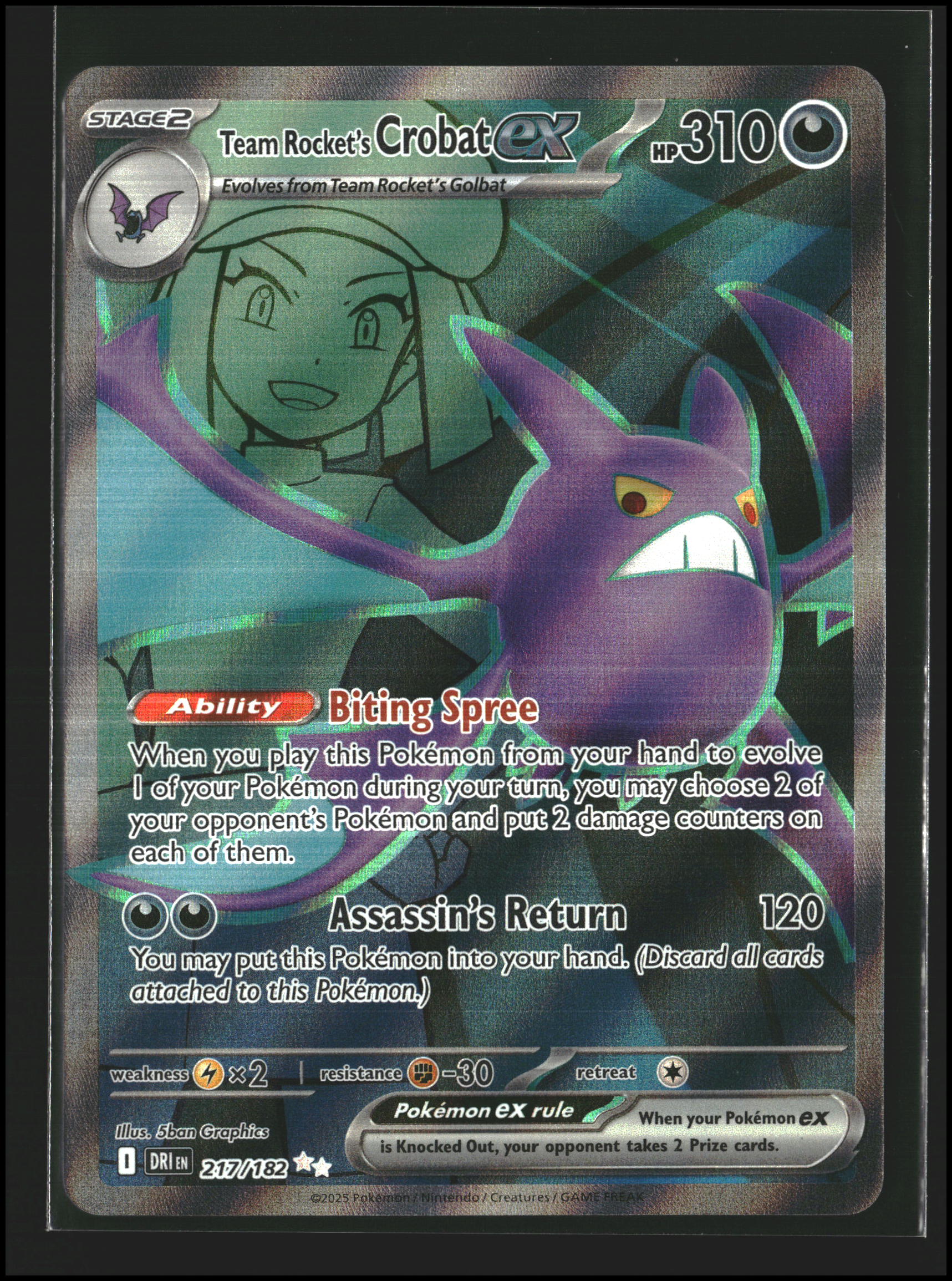 Team Rocket's Crobat ex #217/182 | SV: Destined Rivals | Pokémon