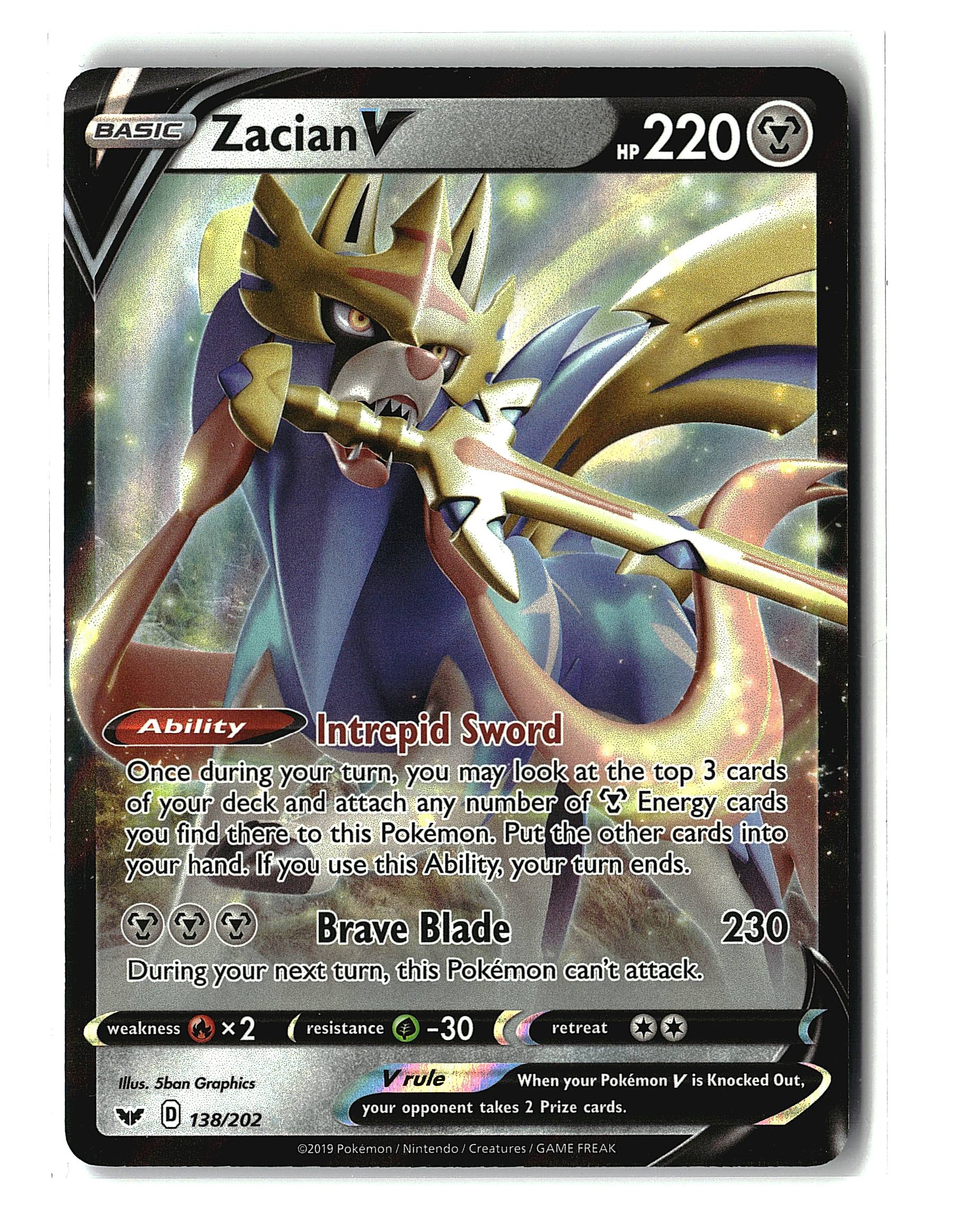 Zacian V #138/202 - SWSH01: Base Set - Pokémon