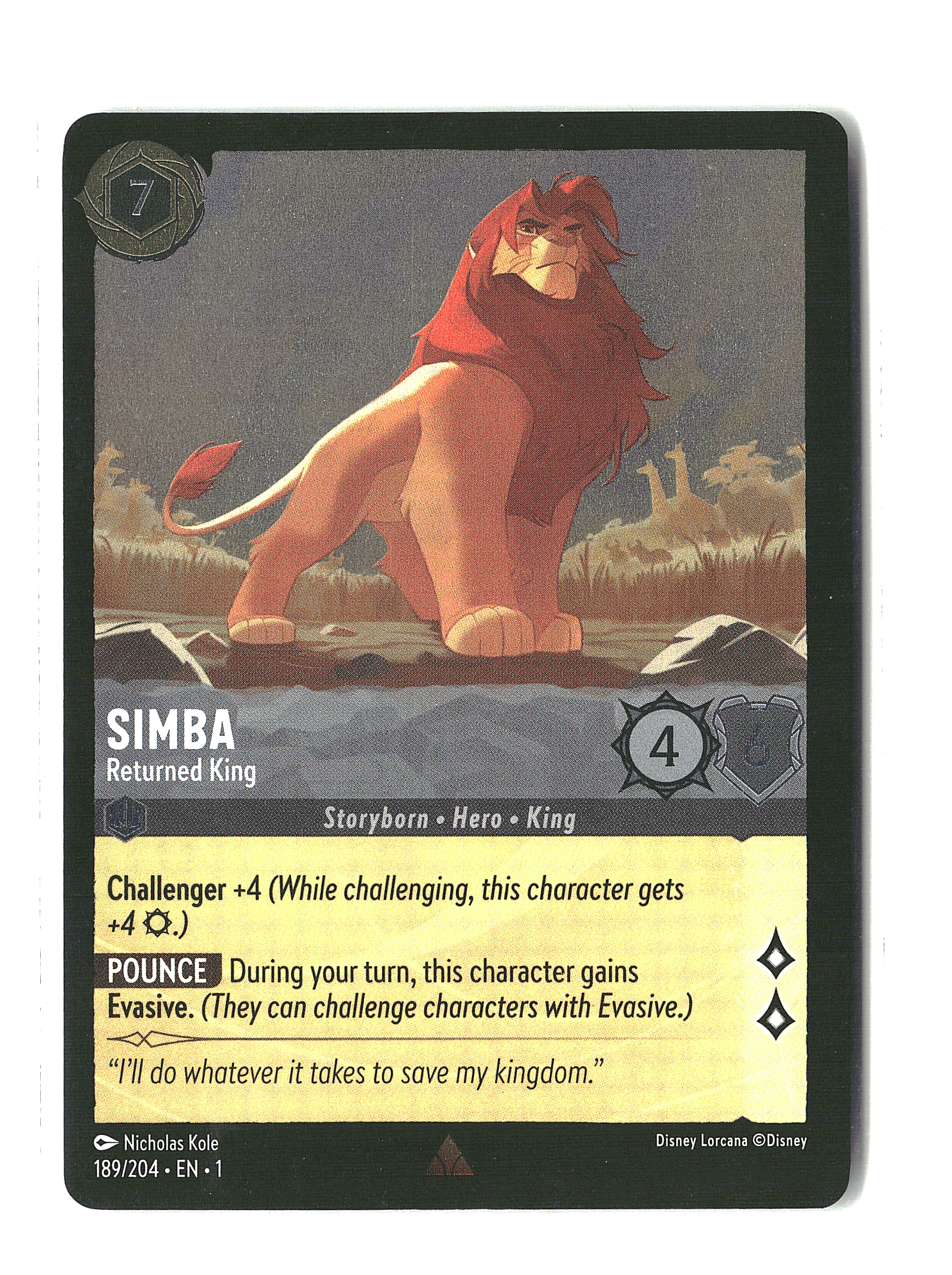 Simba #189/204 | The First Chapter | Disney Lorcana