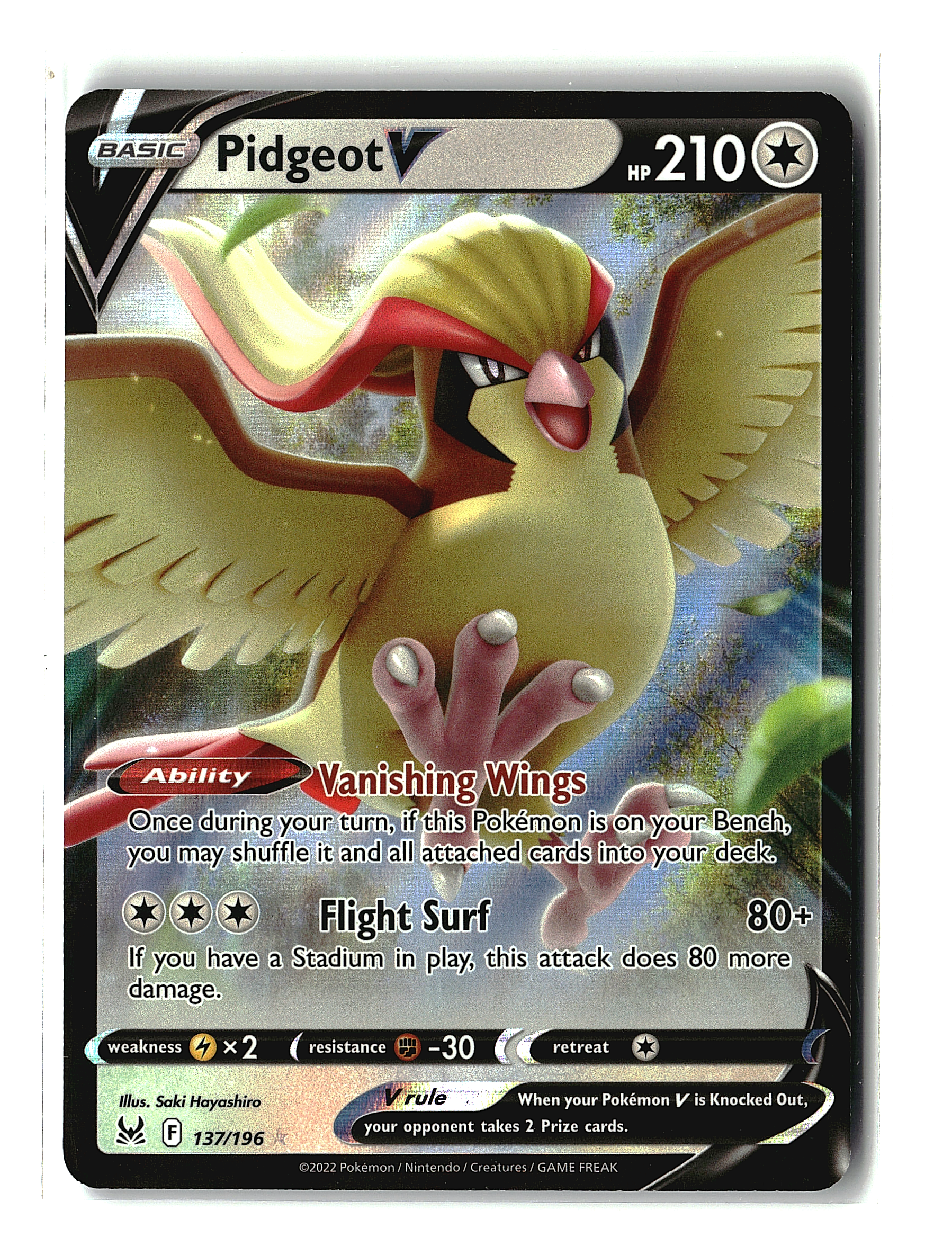 Pidgeot V #137/196 (pe)