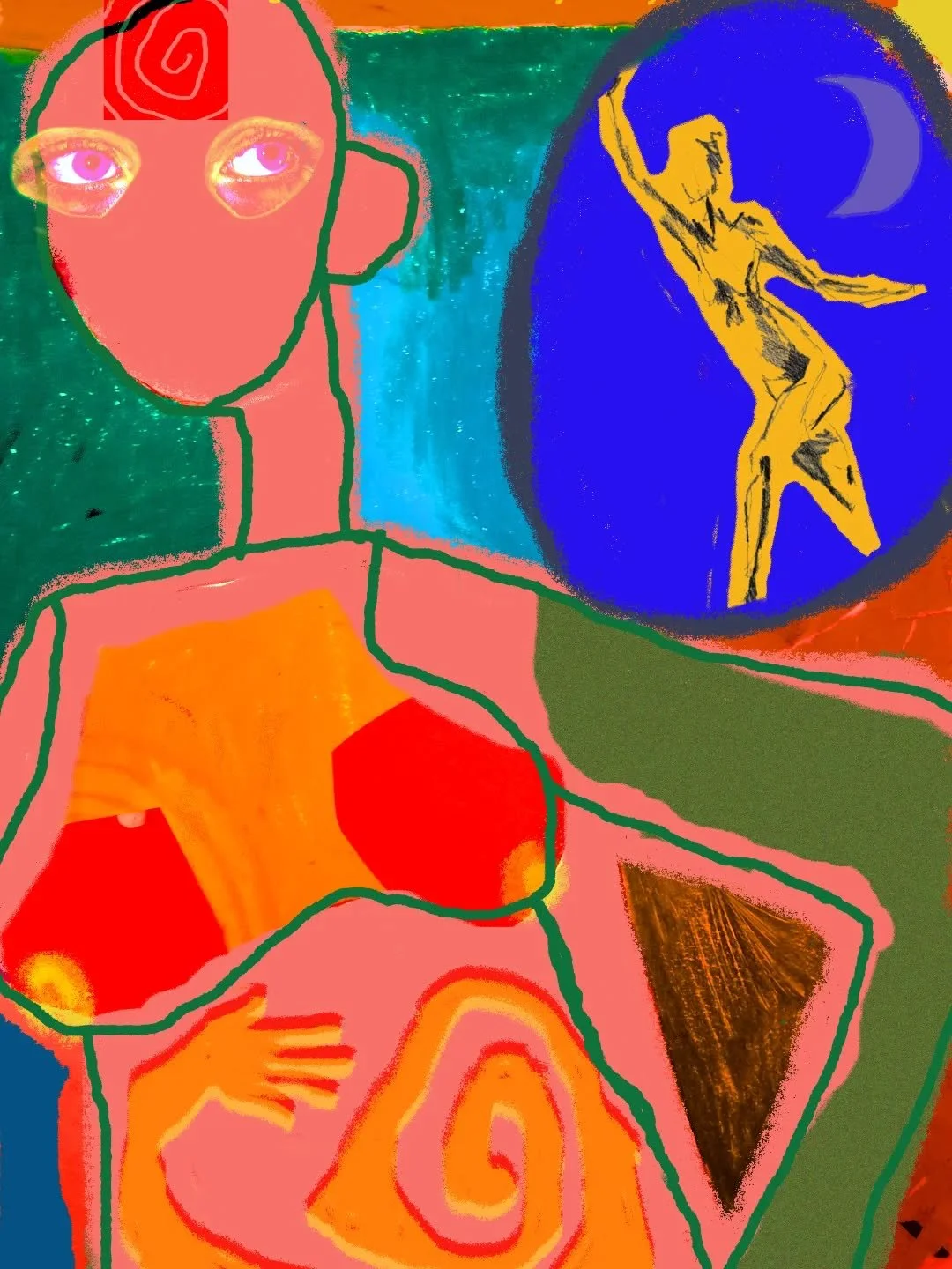 'Get me back in my body'
Digital collage 
🐆