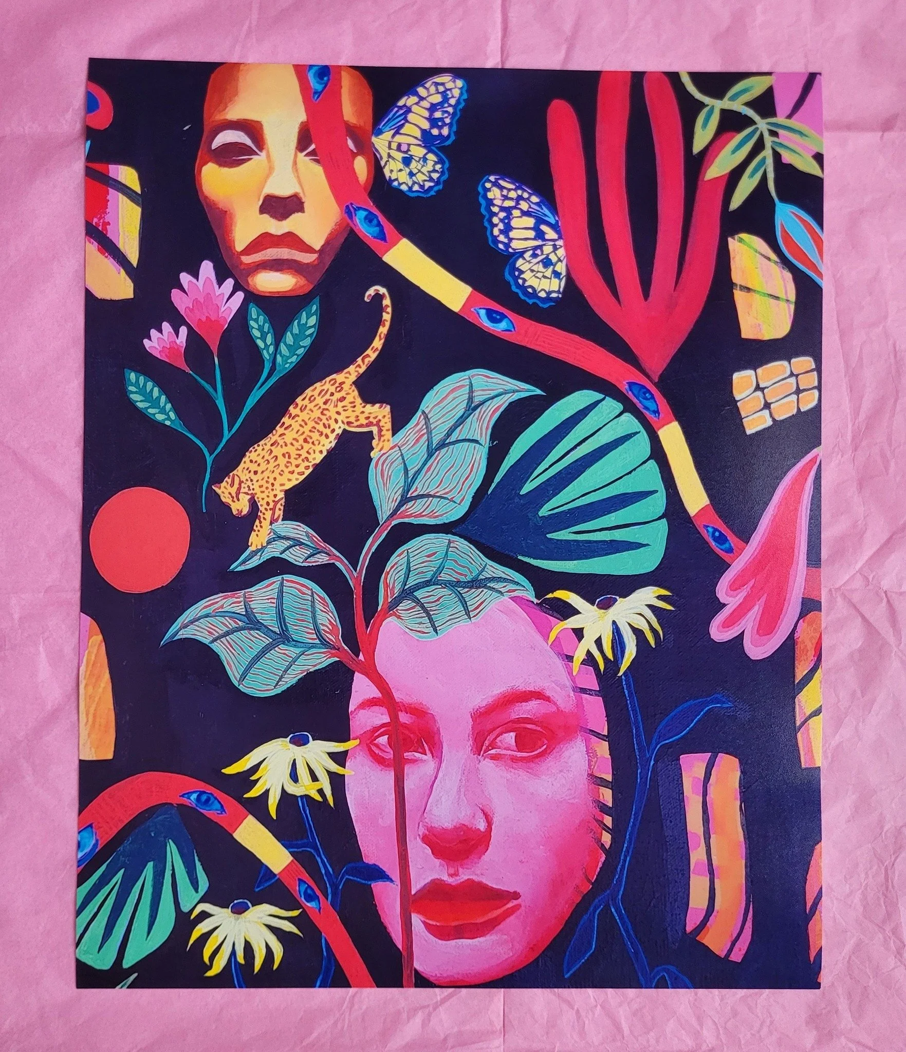 8&times;10" prints for sale! &pound;20 each💗🩷
Prints are from original paintings and collage from the last year or so. Message me if you're interested!