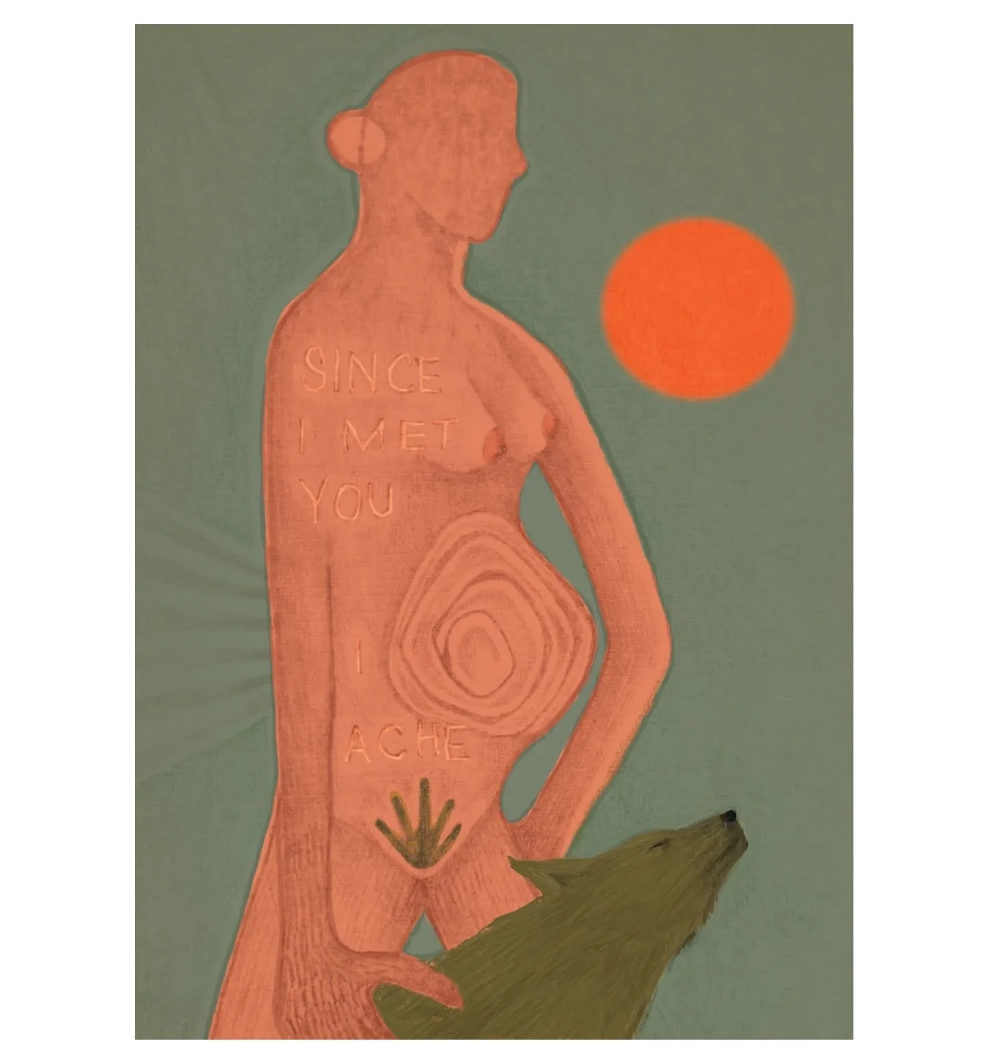 Sketch developed into a digital drawing
- 'Ache'
Exploring loss and the comfort of the moon.