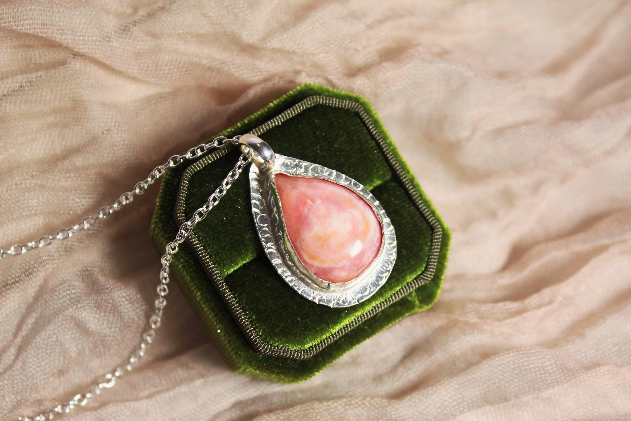 Peruvian Pink Opal Pendant