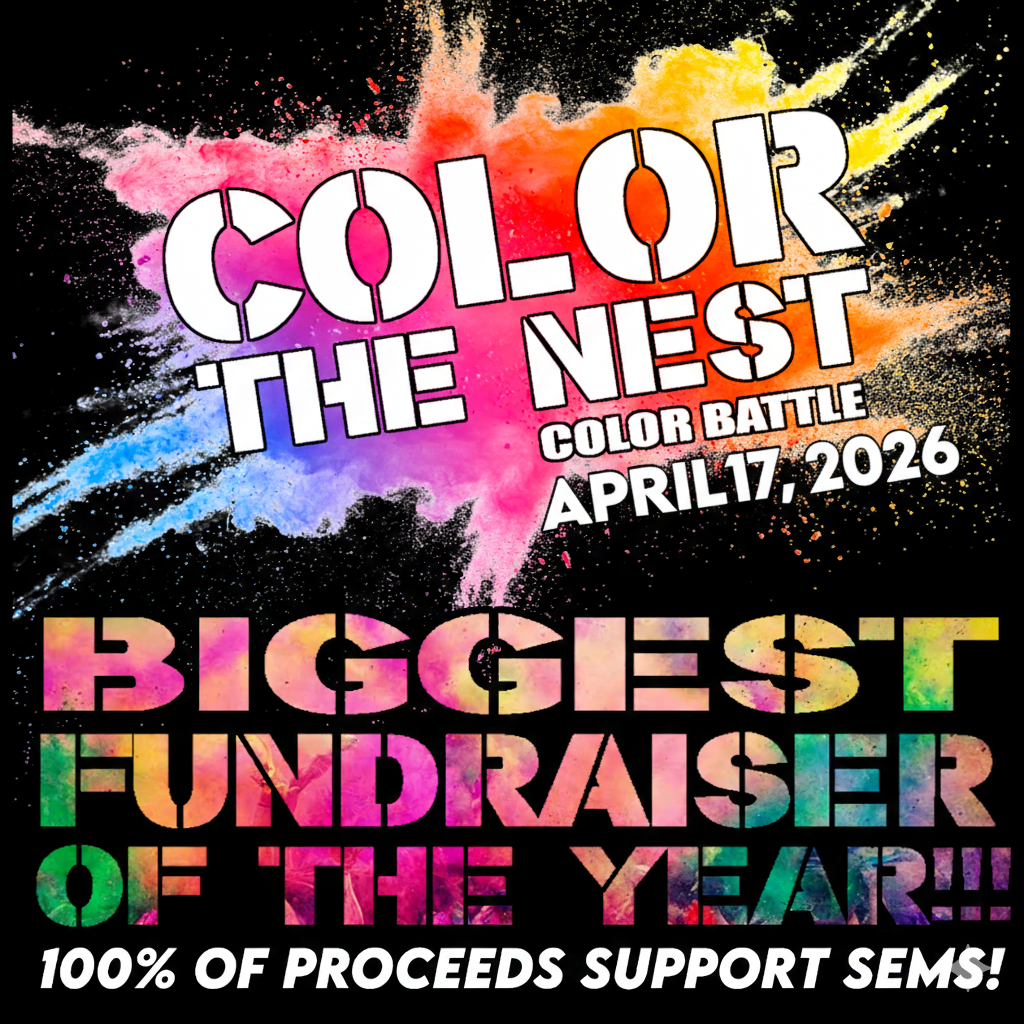 Color the Nest flyer. April 17, 2026. Biggest Fundraiser of the Year for San Elijo Middle School!