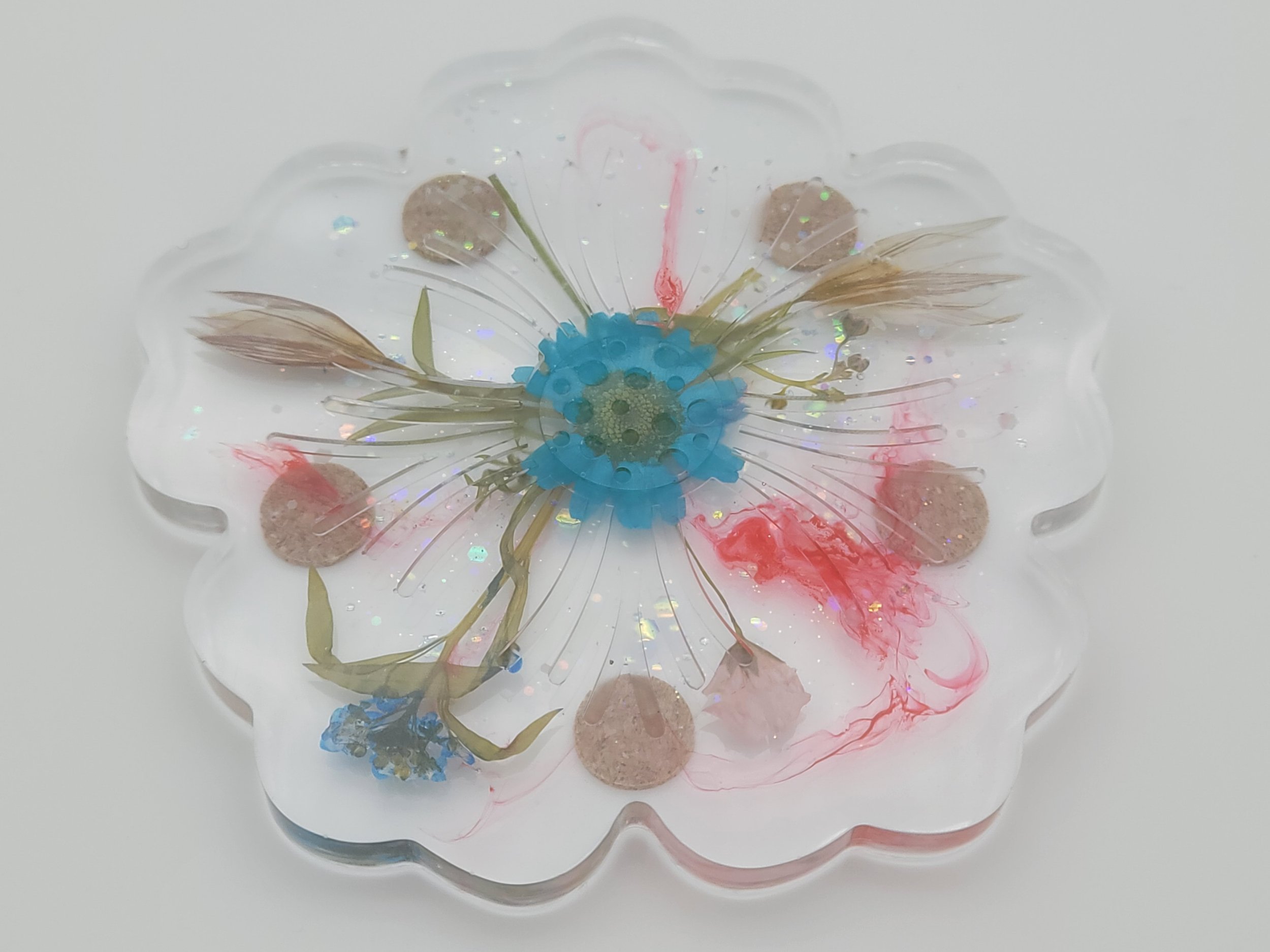 Elegant Epoxy Resin Flower Coaster