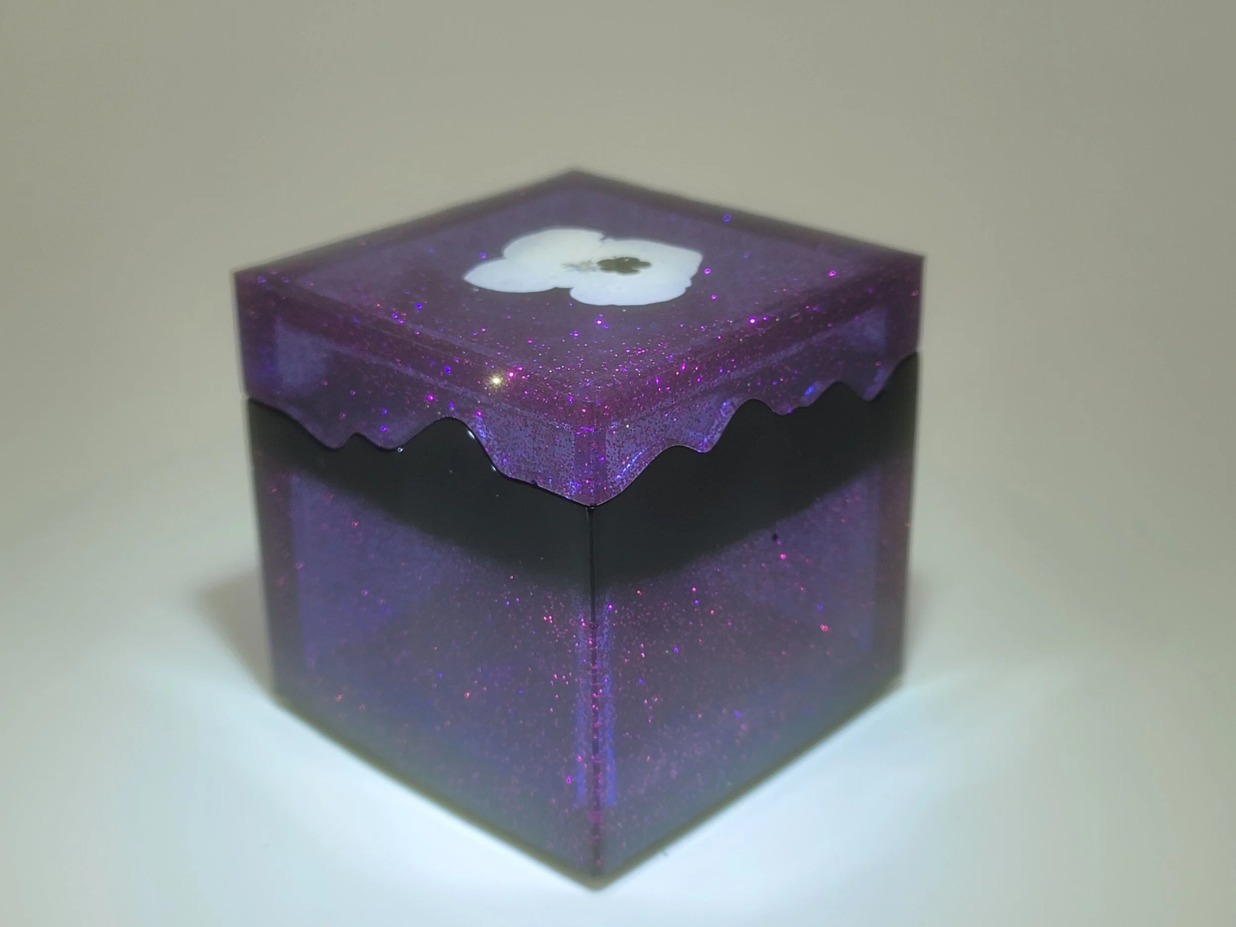 Enchanted Purple Epoxy Resin Cube Jar