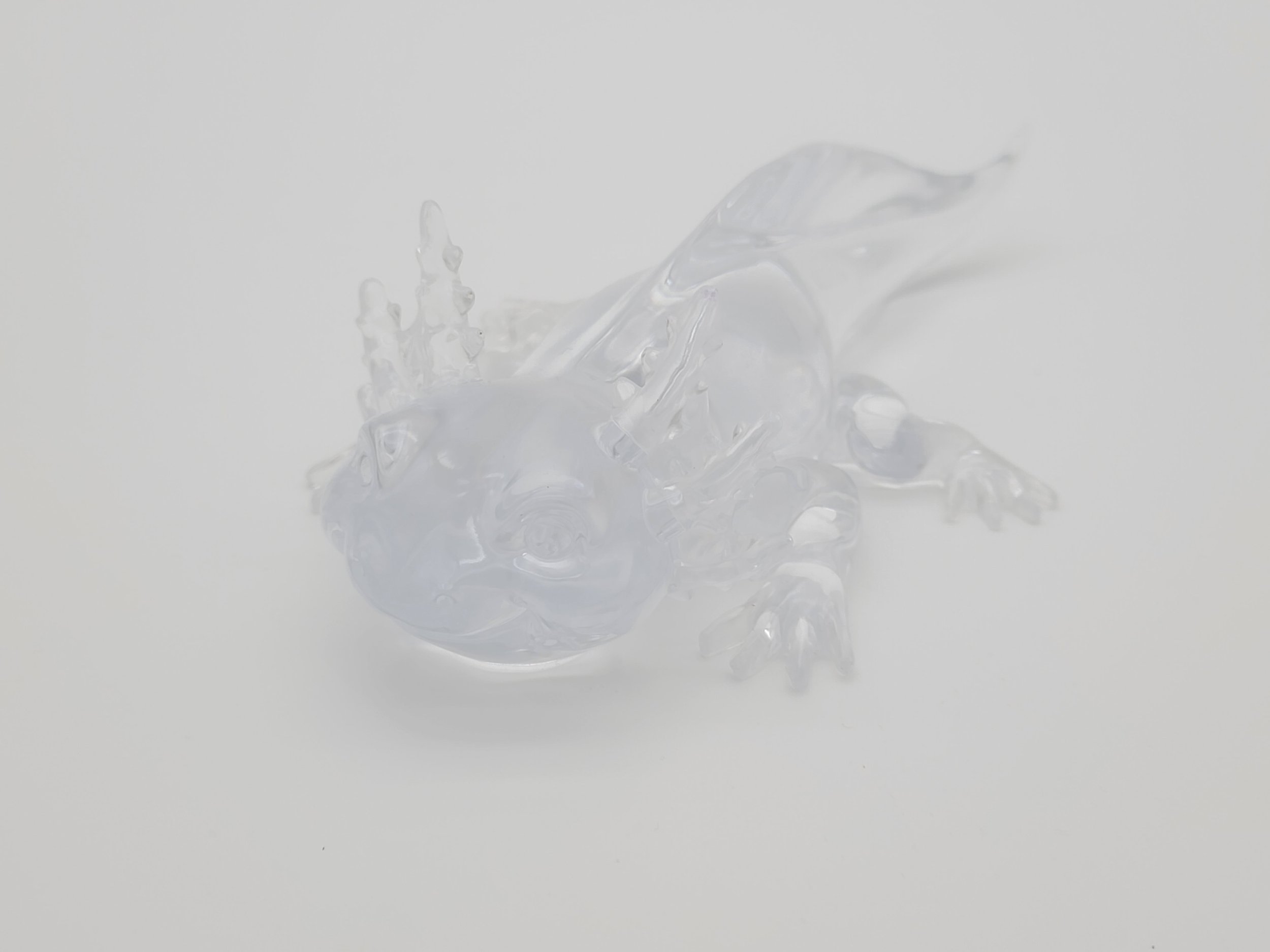 Elegant Crystal Clear Axolotl Sculpture
