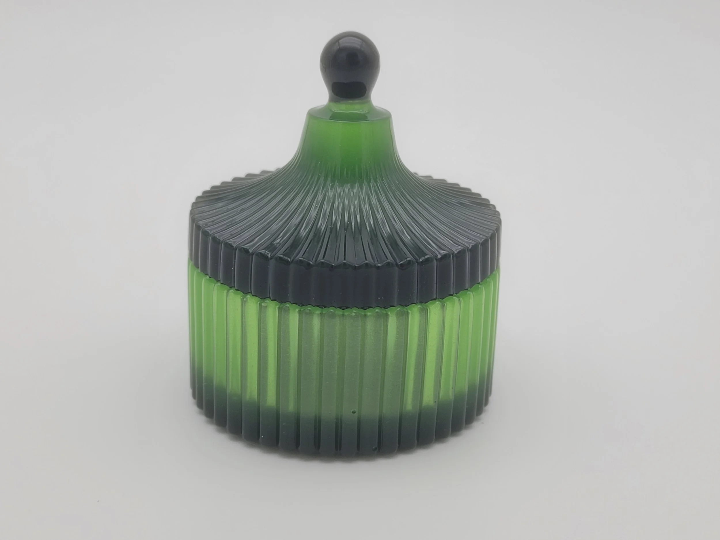 Elegant Green & Black Epoxy Resin Storage Jar