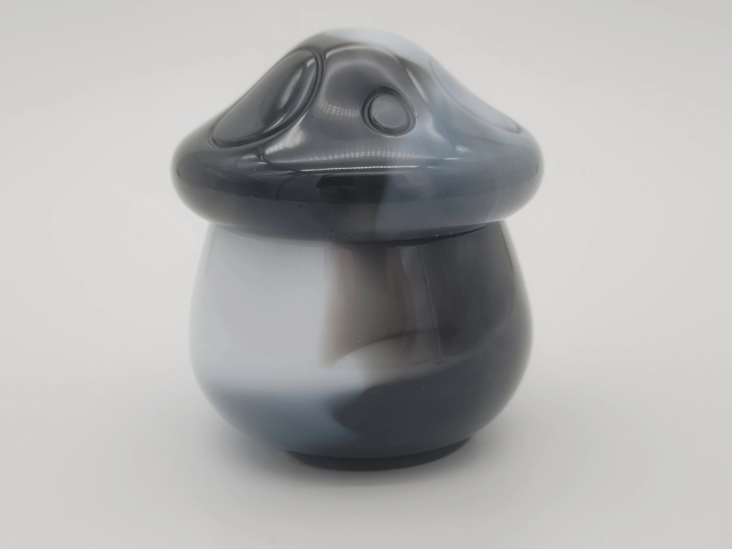 Elegant Black & White Epoxy Resin Mushroom Jar
