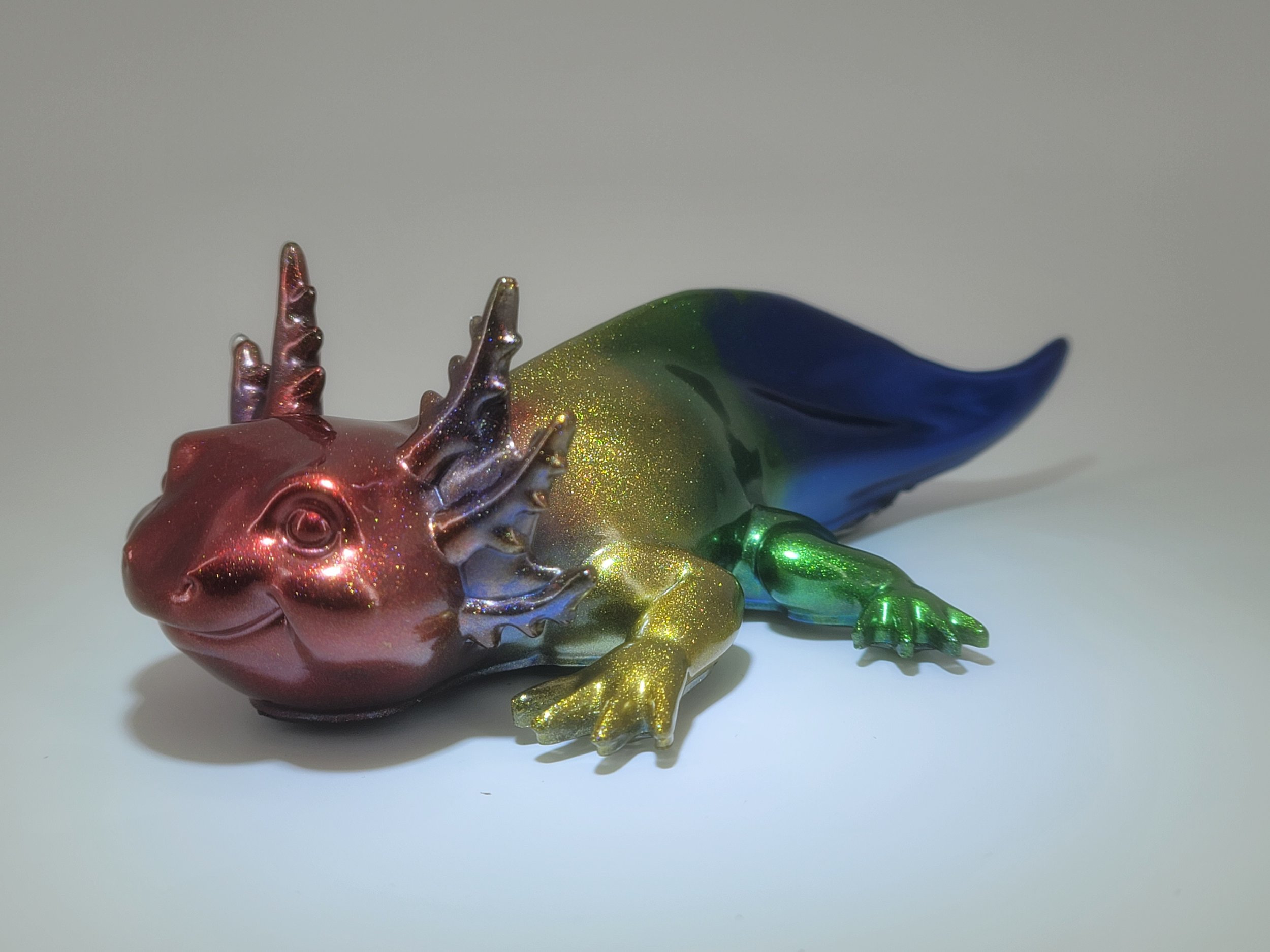 Vibrant Epoxy Resin Axolotl Figurine