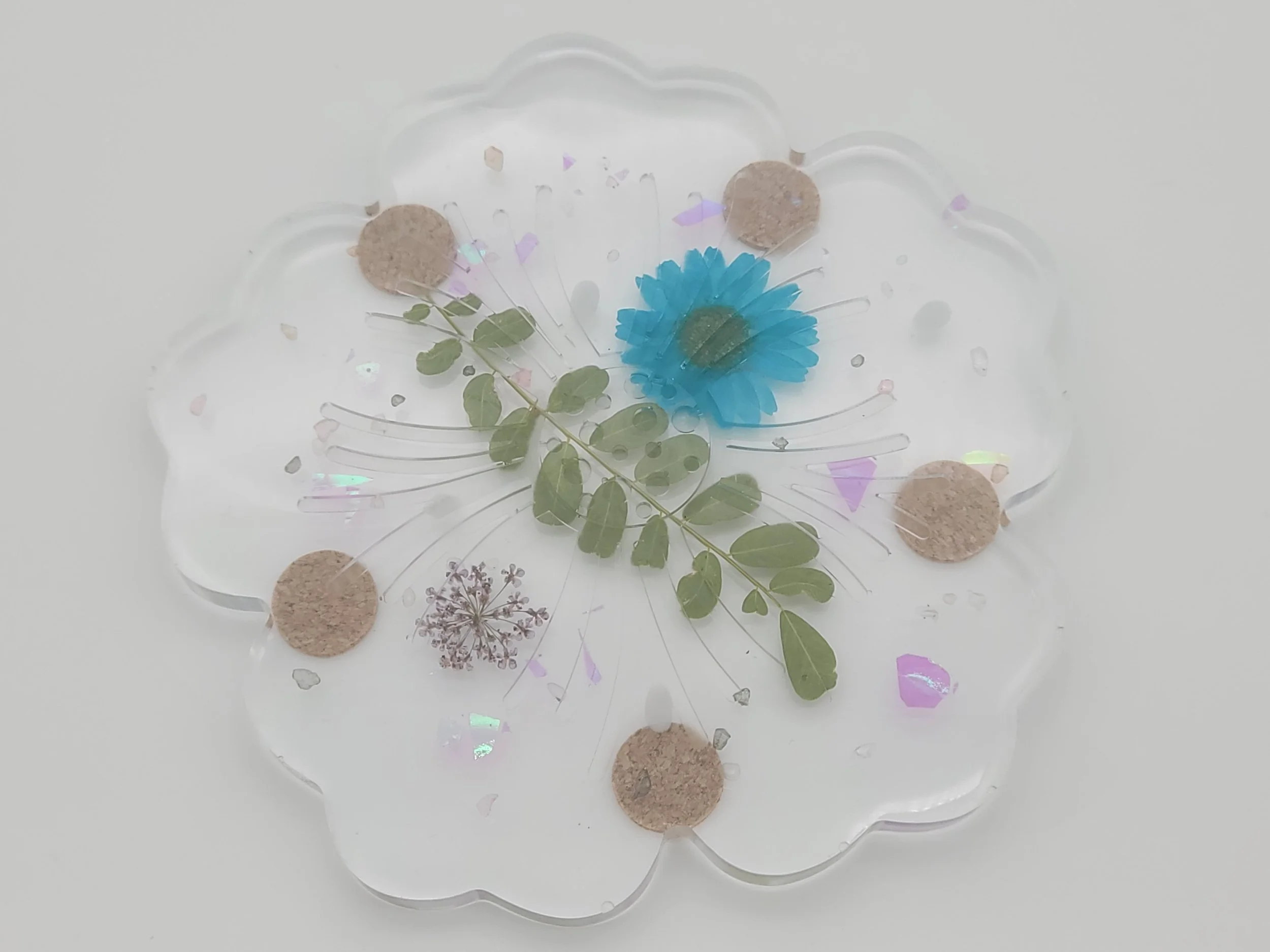 Elegant Epoxy Resin Flower Coaster