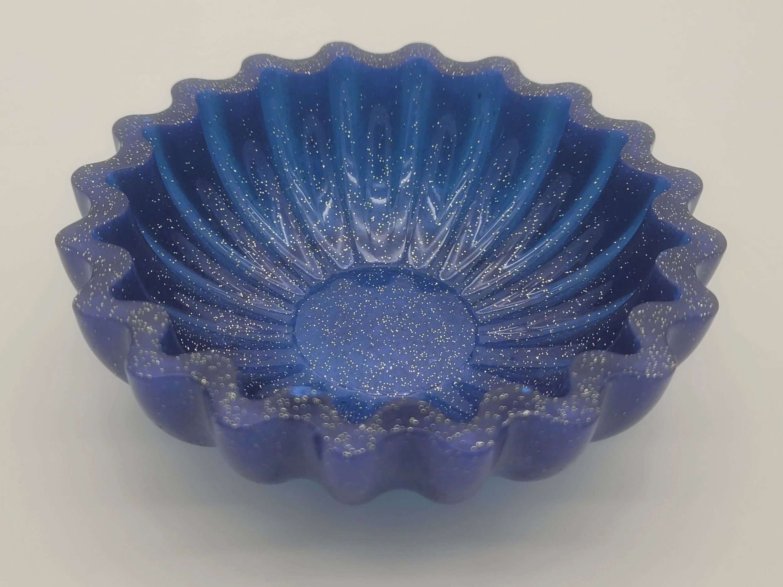 Elegant Blue Sparkle Epoxy Bowl