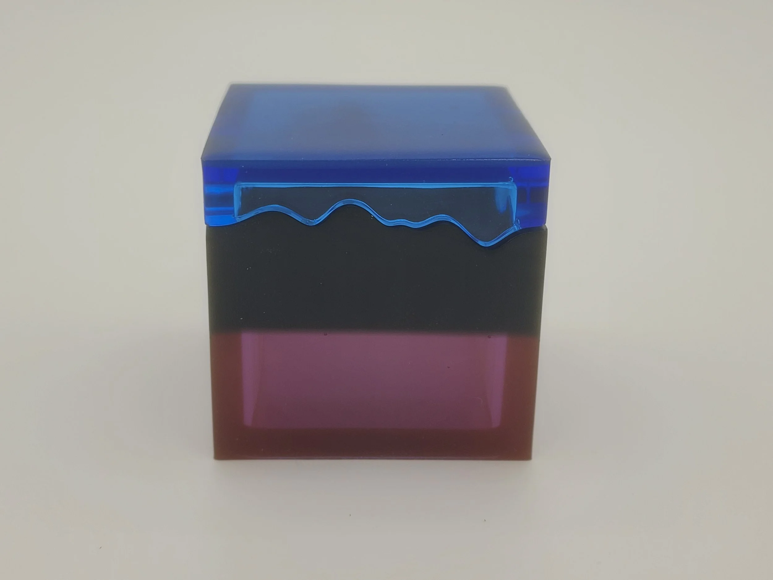 Elegant Layered Epoxy Resin Cube Jar
