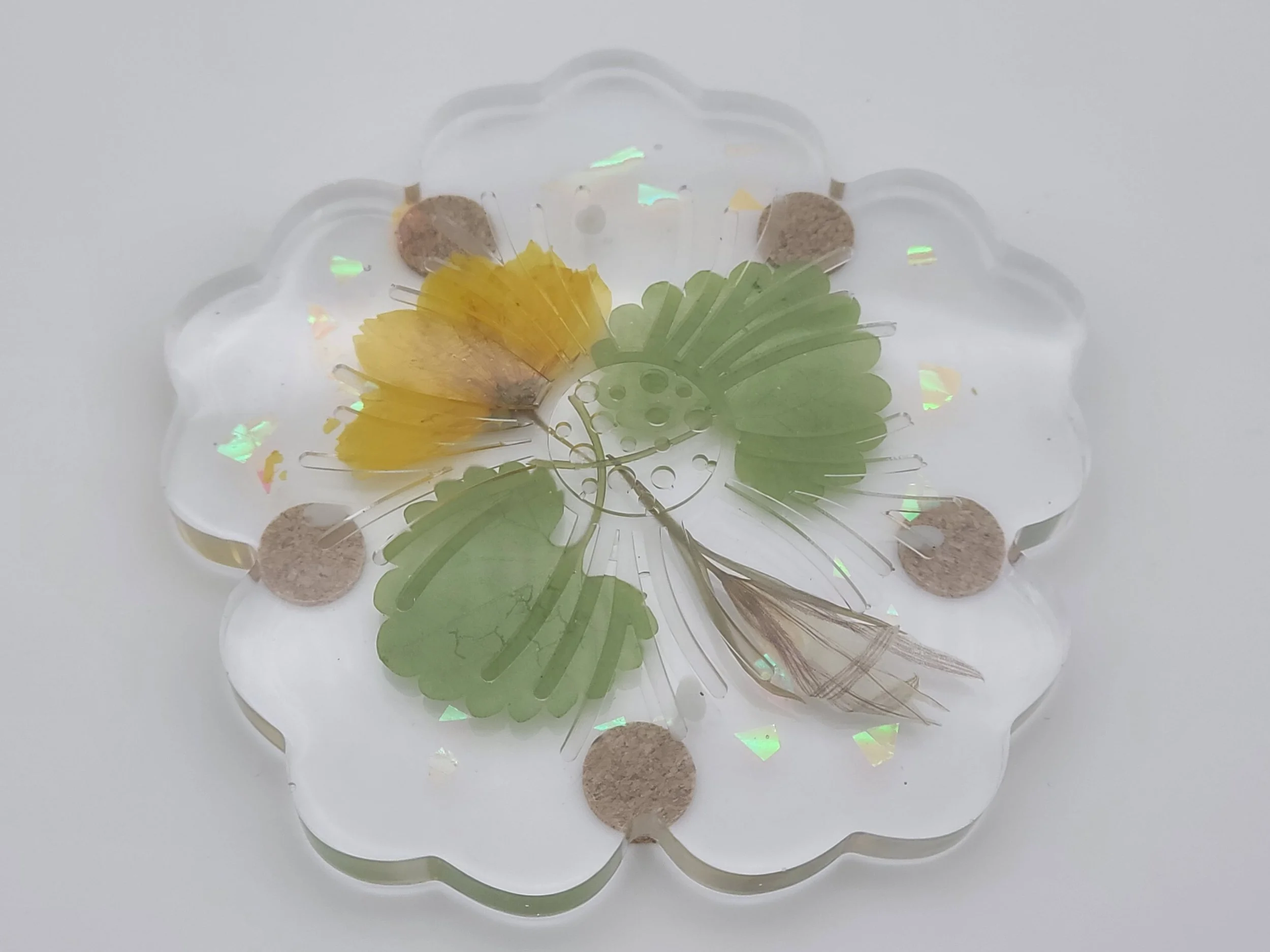 Elegant Epoxy Resin Flower Coaster