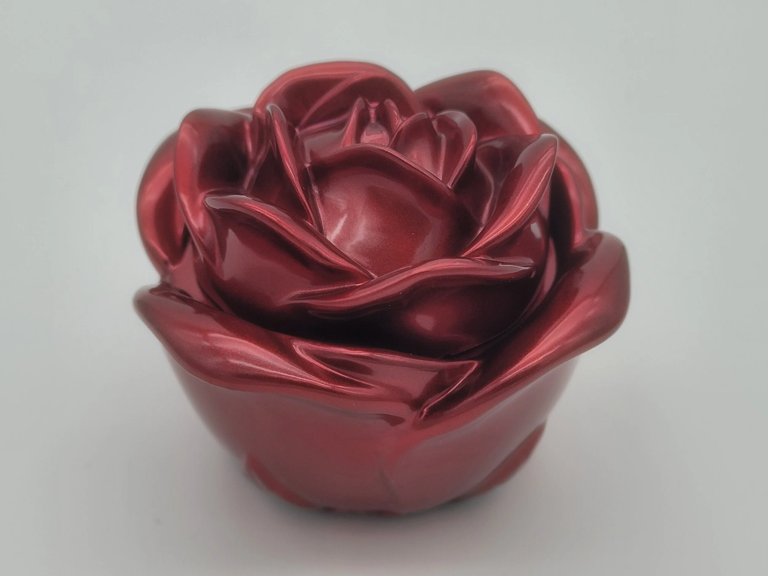 Elegant Red Chrome Epoxy Resin Flower Jar
