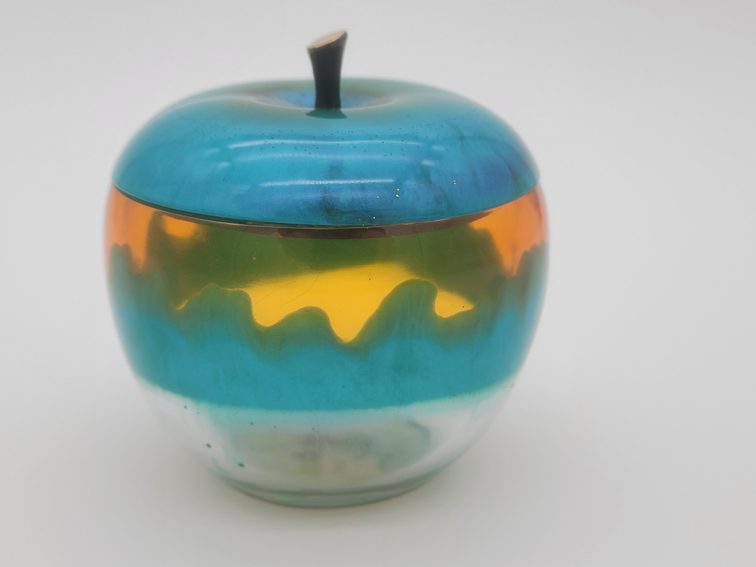 Elegant Multi-Colored Epoxy Apple Jar