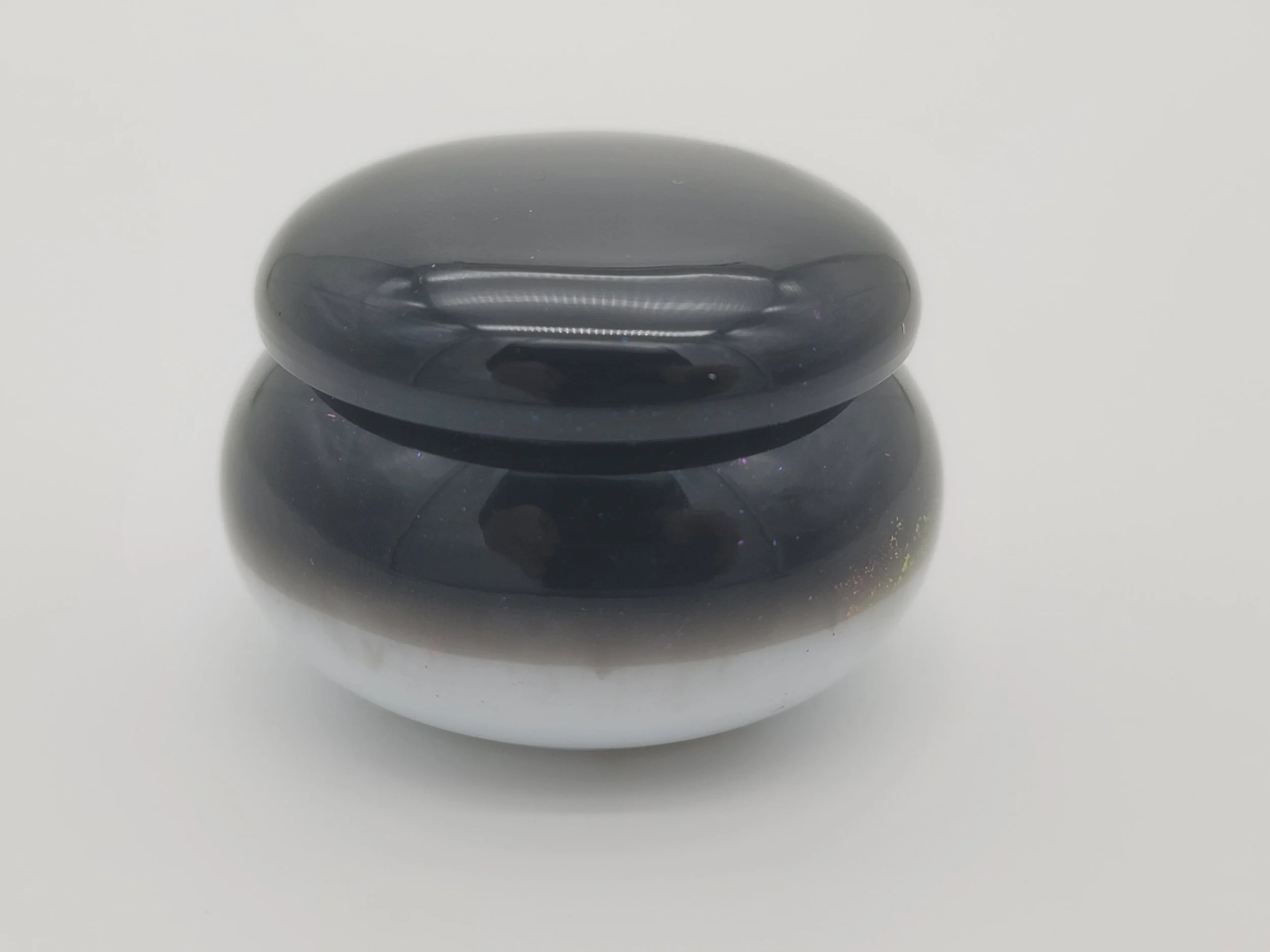 Elegant Black & White Epoxy Resin Jar