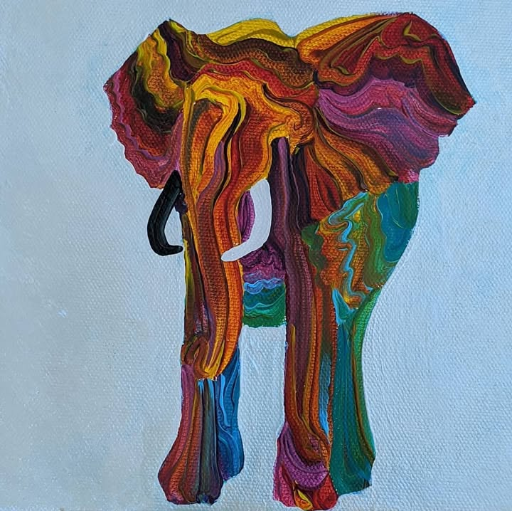 1'x1' acrylic on canvas. "poised"