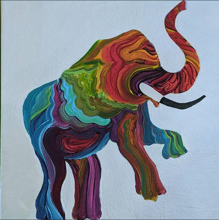 1'x1' acrylic on canvas. "happy"